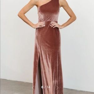 Baltic Born Velvet One Shoulder Maxi Dress bridesmaid